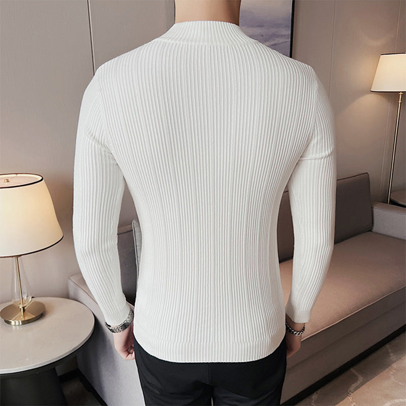 Men's Half High Neck Slim Long Sleeve T-Shirt