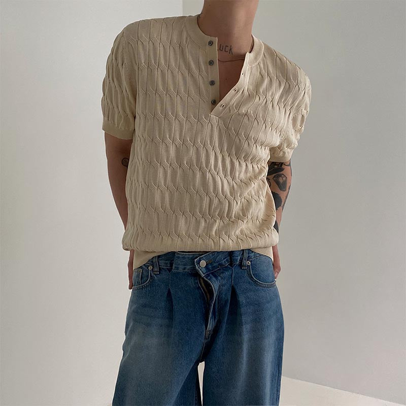 Men's Summer Twist Knit T-shirt