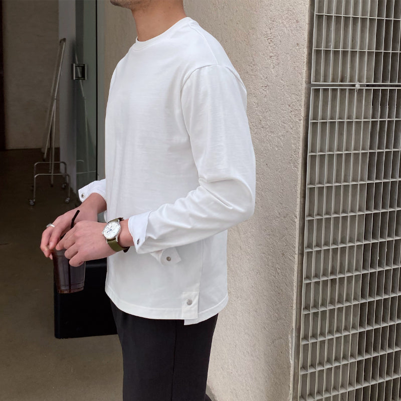 Men's Casual Cotton Long Sleeve Round Neck T-shirt