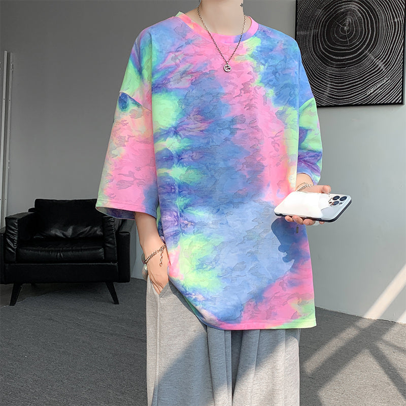 Tie-dye Ice Silk Quick-drying Short-sleeved T-shirt