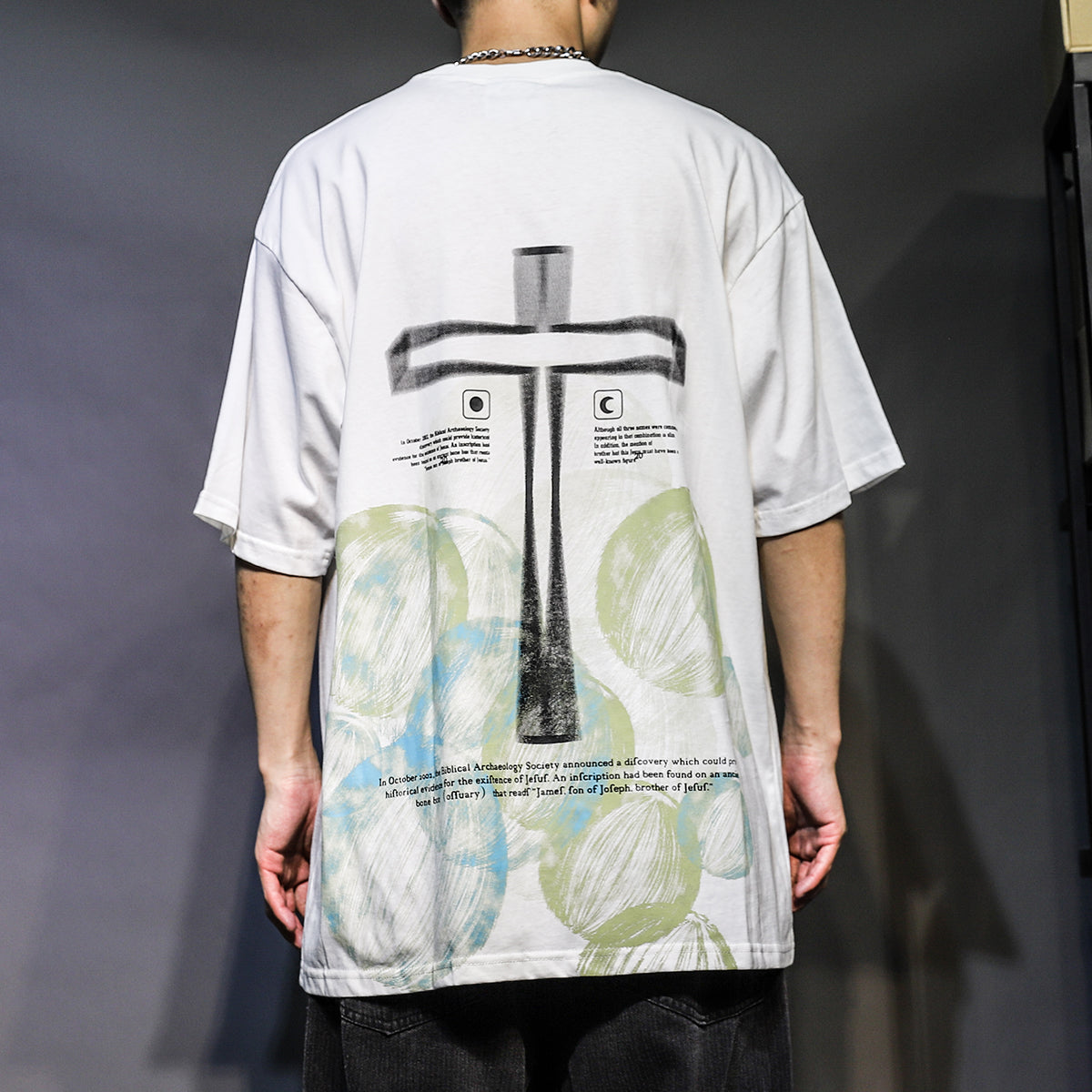 Cross Print Loose Tee