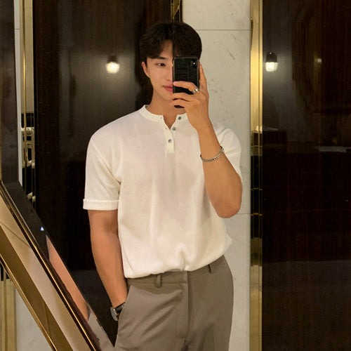 Thin Slim Fit Short Sleeve Polo T-Shirt