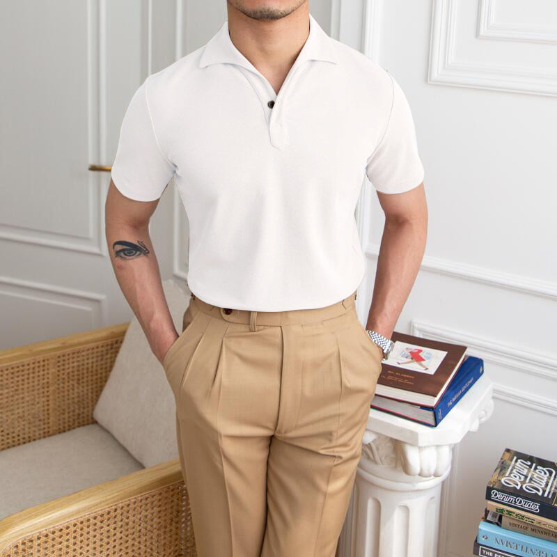 Men's British Casual Slim Short Sleeve POLO Shirt