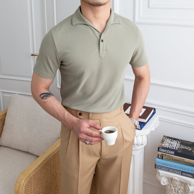 Men's British Casual Slim Short Sleeve POLO Shirt