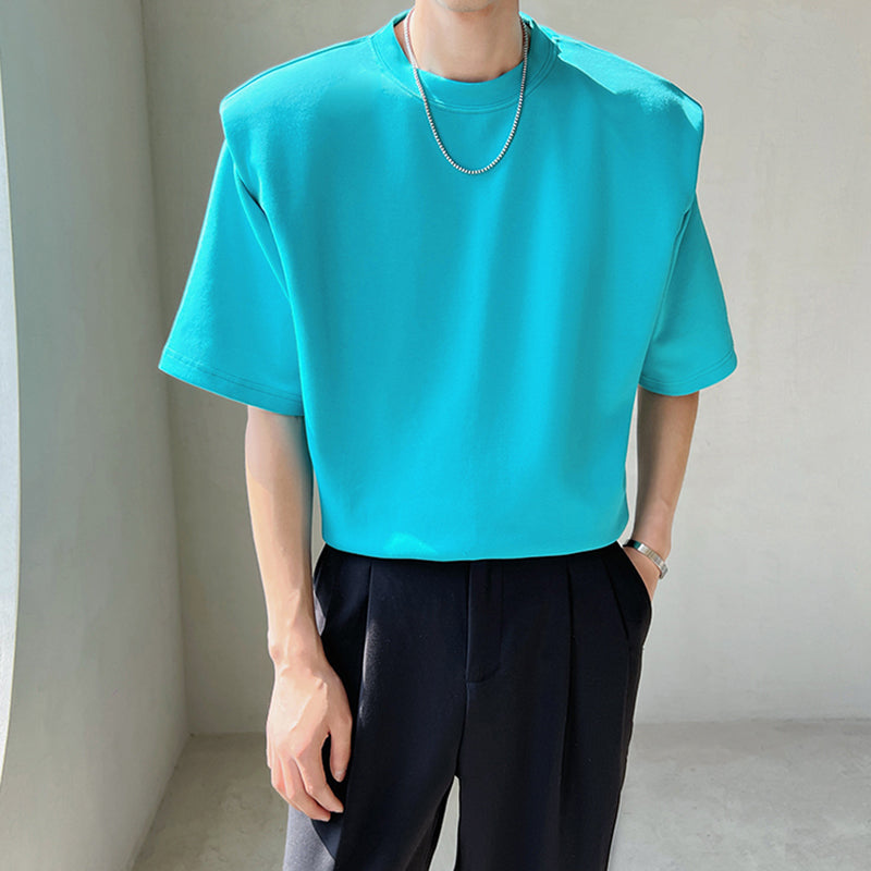 Solid Shoulder Pad T-Shirt