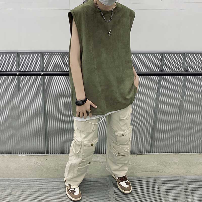 Casual Solid Color Sleeveless Tank T-Shirt