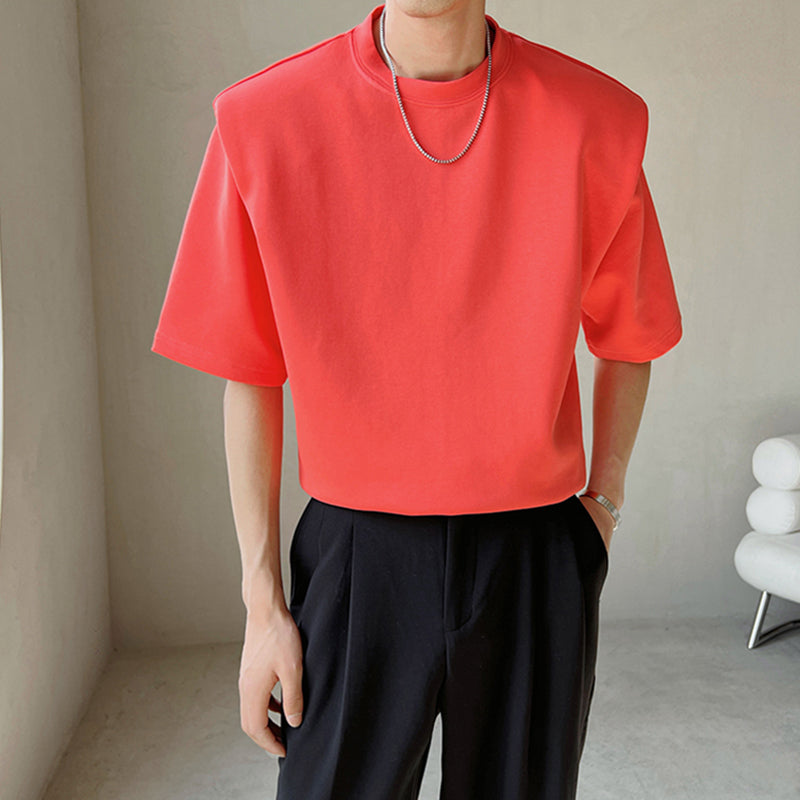 Solid Shoulder Pad T-Shirt