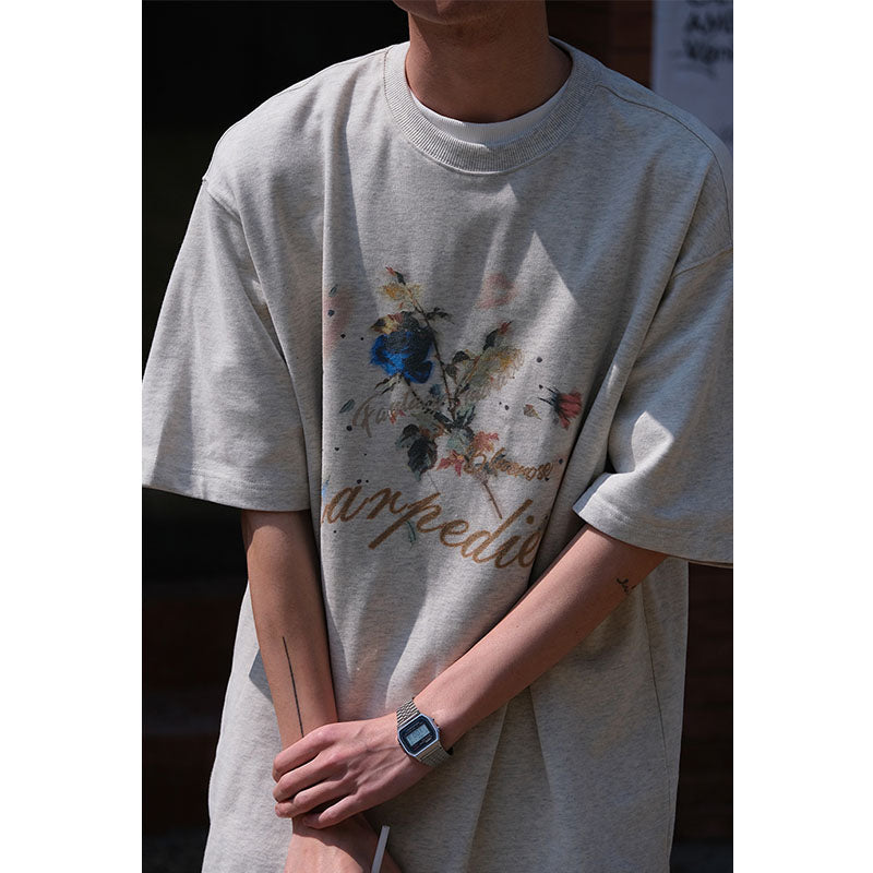 Flower Japanese Retro Cotton T-shirt
