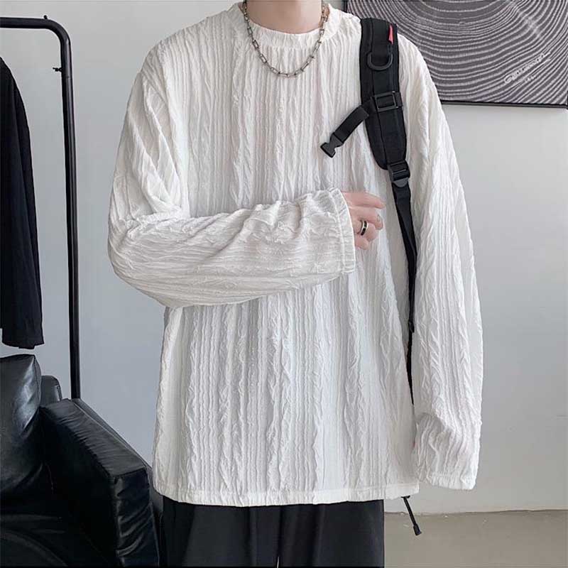 Men's Loose Drape Retro Casual Solid Color T-Shirt