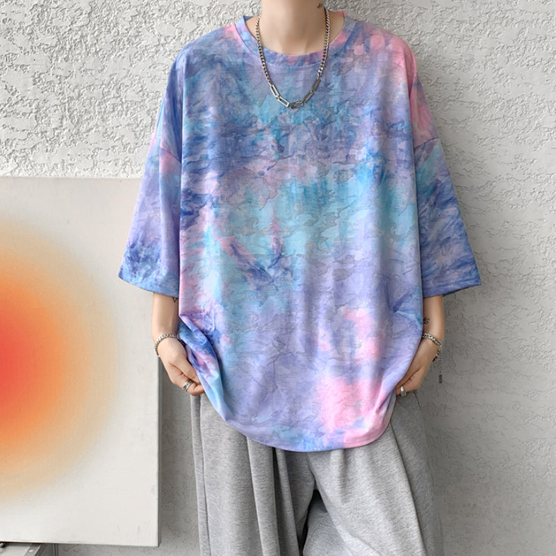 Tie-dye Ice Silk Quick-drying Short-sleeved T-shirt