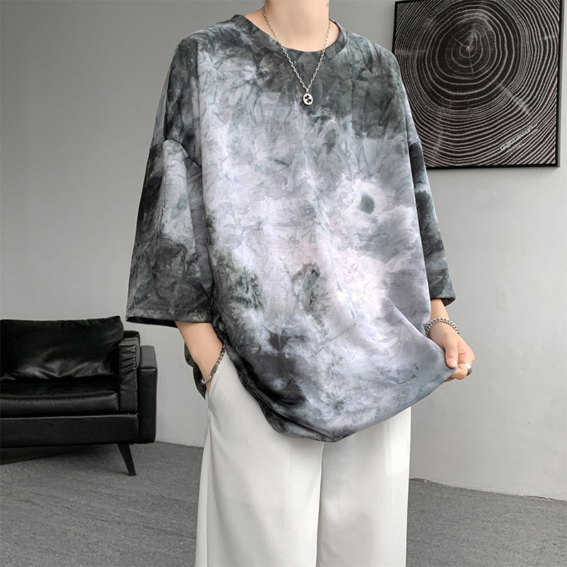 Tie-dye Ice Silk Quick-drying Short-sleeved T-shirt