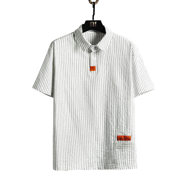Stripe Polo Short Sleeve Top