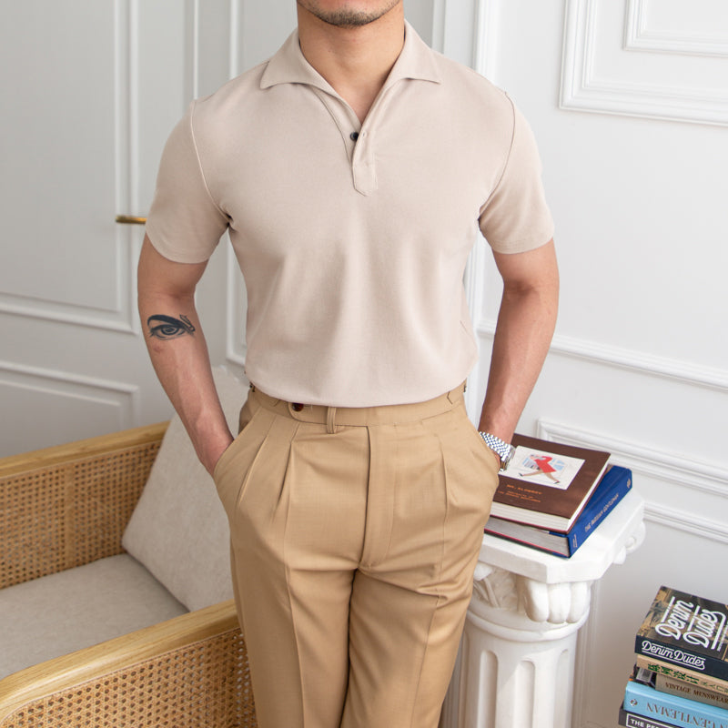 Men's British Casual Slim Short Sleeve POLO Shirt