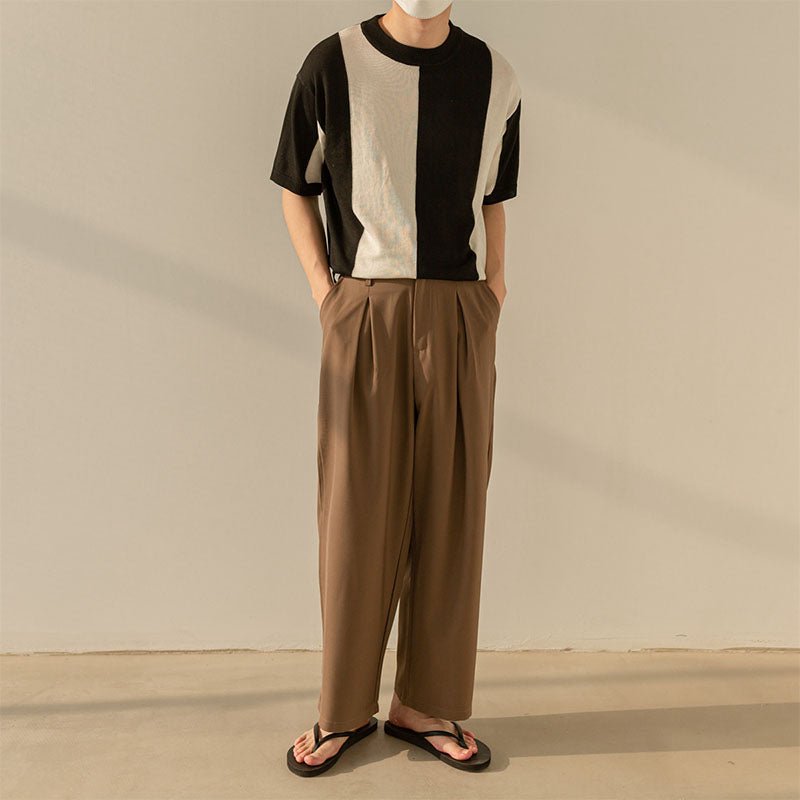 Men's Vintage Knitted Short Sleeve Bottoming Shirt