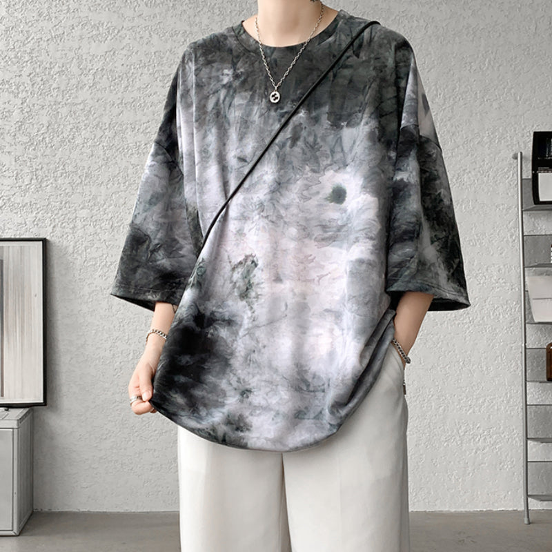 Tie-dye Ice Silk Quick-drying Short-sleeved T-shirt
